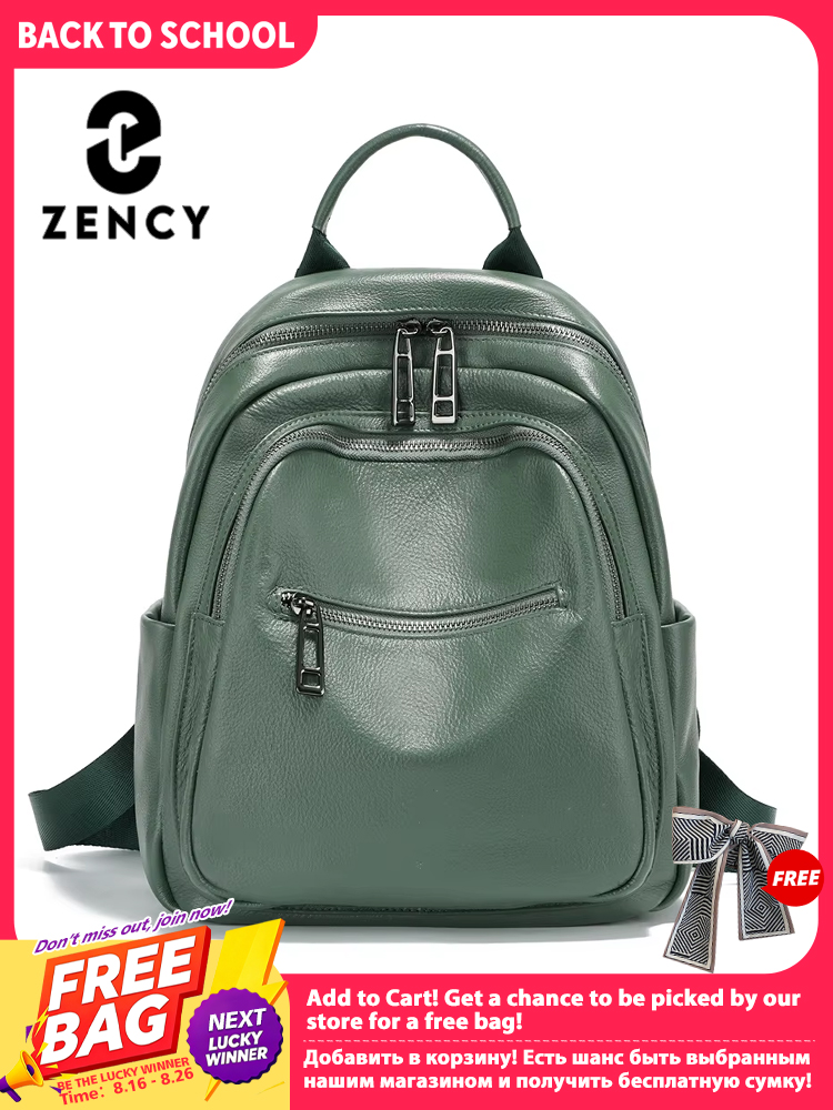 Women Bags Green - เซนซี่ กรีนกระเป๋าเป้สะพายหลังหนังแท้สำหรับผู้หญิงความจุขนาดใหญ่กระเป๋าเดินทางกระเป๋าเป้สะพายหลังสำหรับสุภาพสตรีกระเป๋านักเรียนกระเป๋านุ่ม