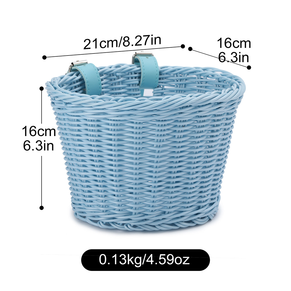 Basket Bag Wicker - ตะกร้าจักรยานสานมือ ตะกร้าจักรยานหวาย ตะกร้าเก็บของติดแฮนด์จักรยานแบบปรับได้ กระเป๋าใส่ของสำหรับจักรยาน อุปกรณ์เสริมสำหรับการปั่นจักรยาน