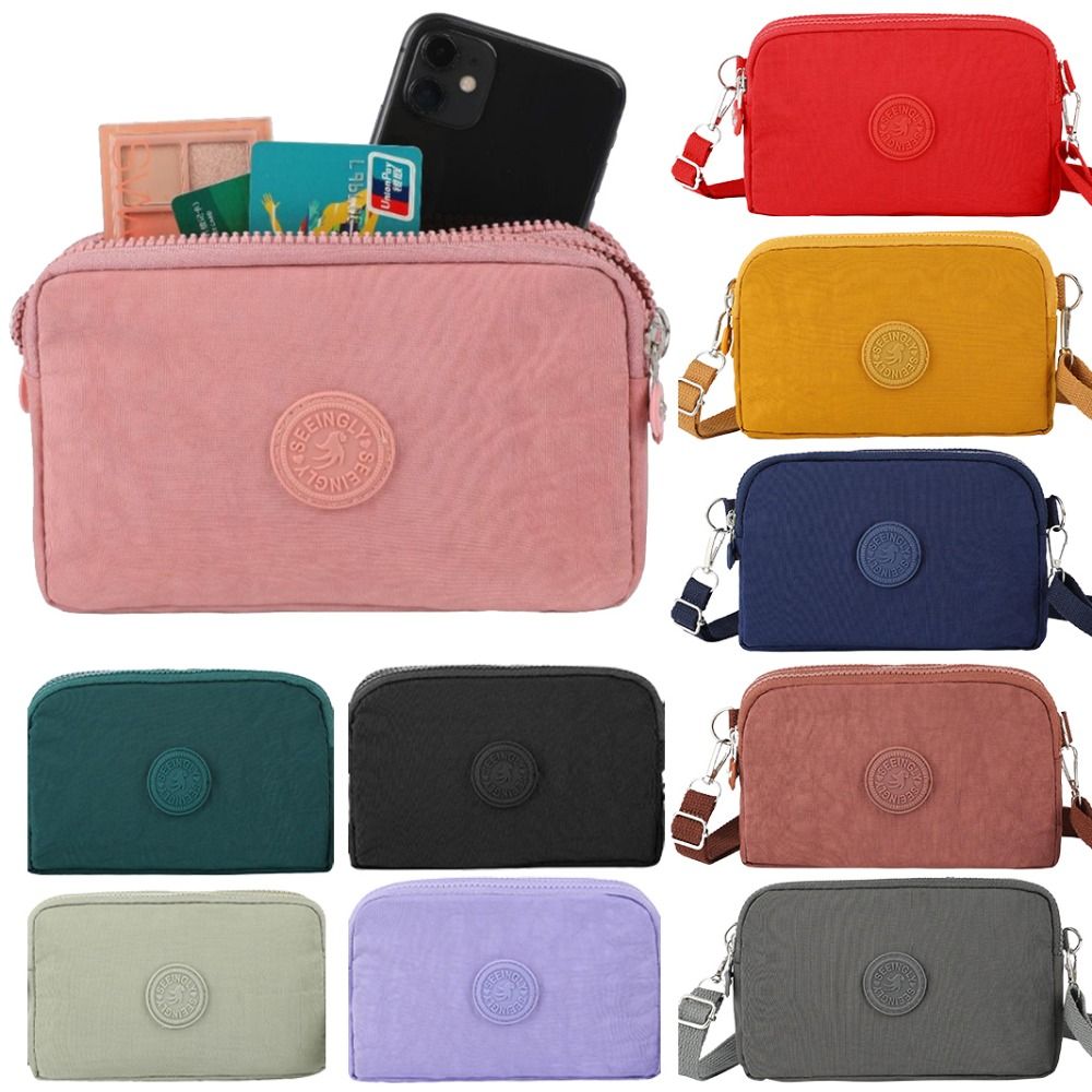 Women Bags Rack - กระเป๋าไนลอนขนาดเล็กกันน้ำแบบพกพา, กระเป๋ากระเป๋าโทรศัพท์กันน้ำพร้อมสายคล้องกระเป๋าถือผ้าใบกระเป๋าสะพายข้างของผู้หญิงสำหรับผู้ชาย