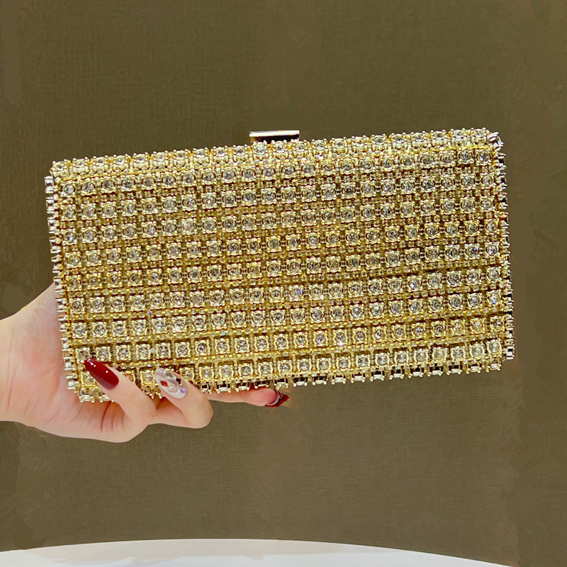 Clutch Bag Evening - กระเป๋าคลัทช์และกระเป๋าถือสำหรับงานเลี้ยงหรูหราประดับเพชรเต็มใบสำหรับผู้หญิง รุ่นปี 2026 แบรนด์ระดับไฮเอนด์ กระเป๋าสะพายข้างสำหรับเจ้าสาว