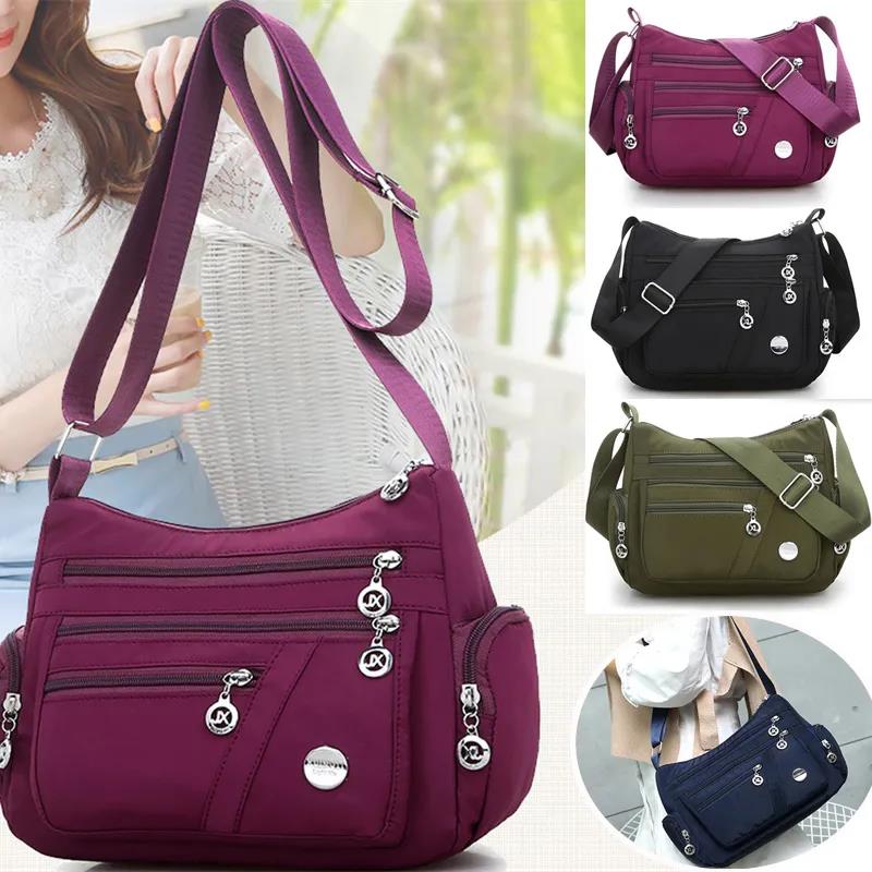 Women Bags Rack - กระเป๋าถือสะพายข้างผู้หญิงกันน้ำ กระเป๋าสะพายไหล่ กระเป๋าโท้ทลำลอง กระเป๋าไนลอน กระเป๋าถือ กระเป๋าสะพายข้างแบบมี