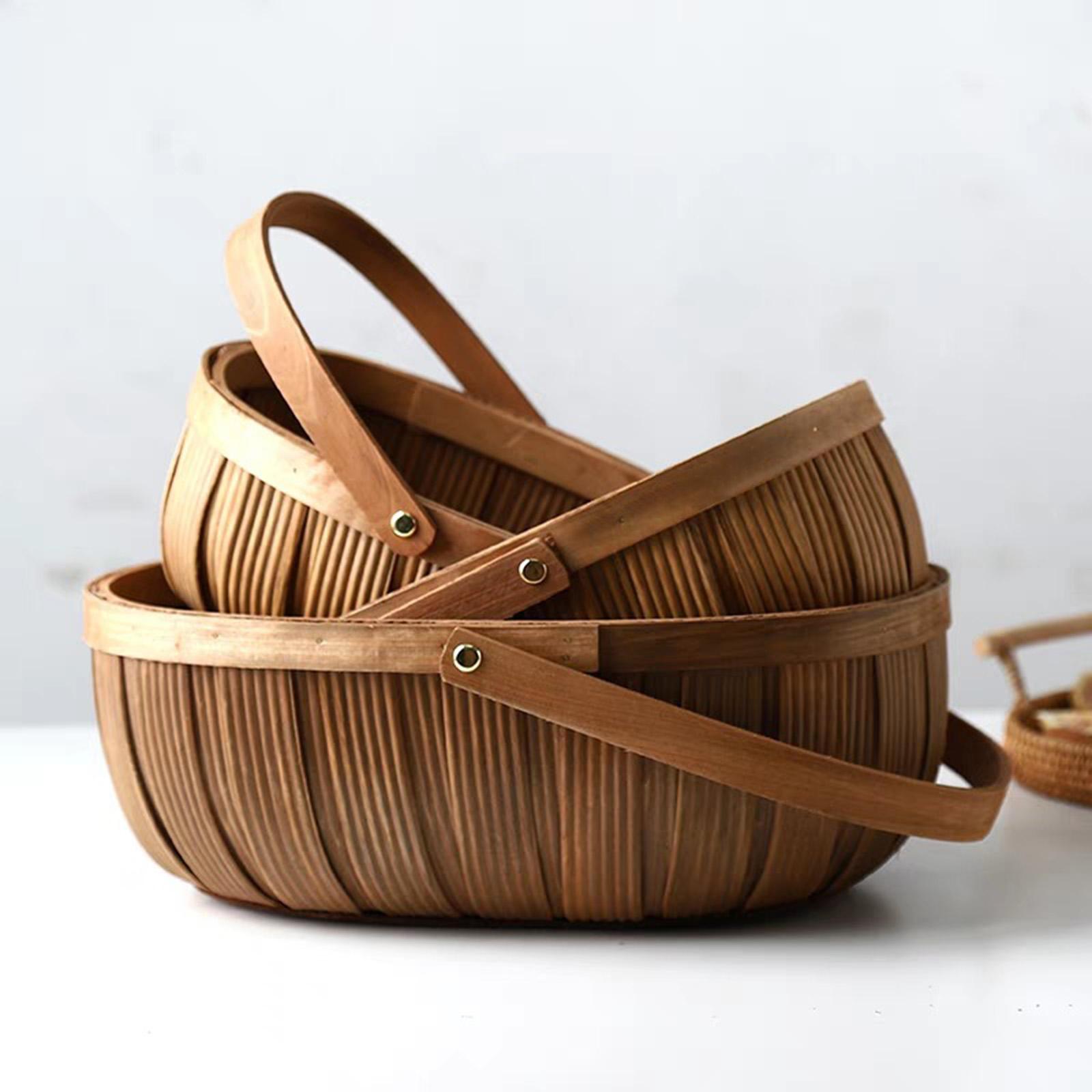 ตะกร้าปิกนิกไม้ไผ่พร้อมหูหิ้ว  - Basket Bag Wicker บทวิจารณ์และราคา