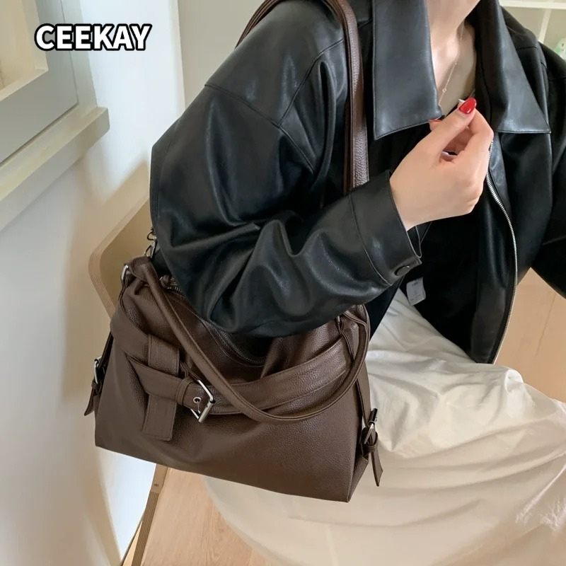Y2k กระเป๋าโท้ทสีดำขนาดใหญ่สไต - Women'S Young Bags บทวิจารณ์และราคา