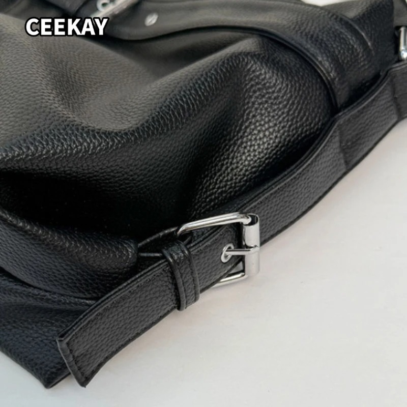 Y2k กระเป๋าโท้ทสีดำขนาดใหญ่สไต - Women'S Young Bags บทวิจารณ์และราคา