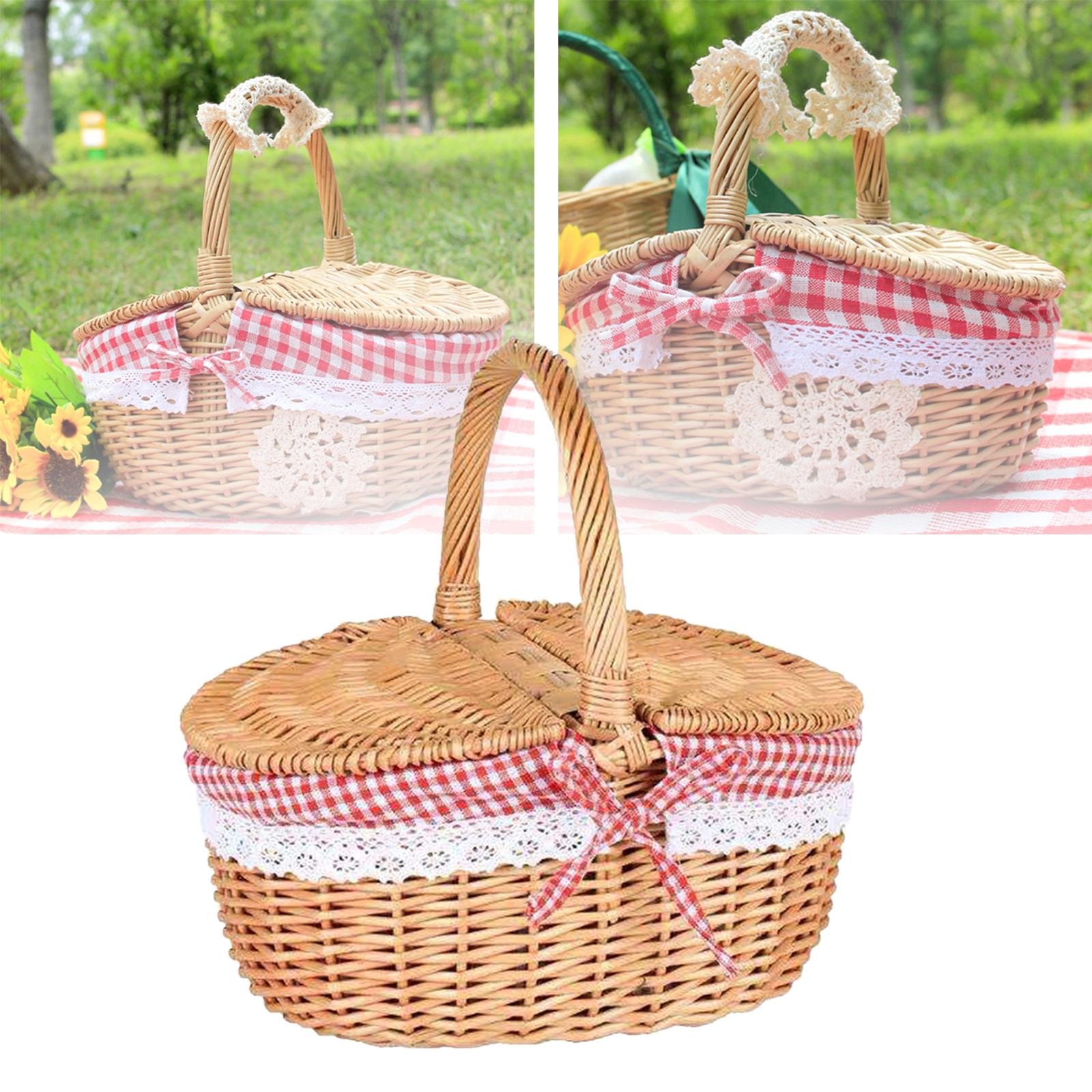 ตะกร้าปิกนิกหวายทอมือพร้อมซับใ - Basket Bag Wicker บทวิจารณ์และราคา