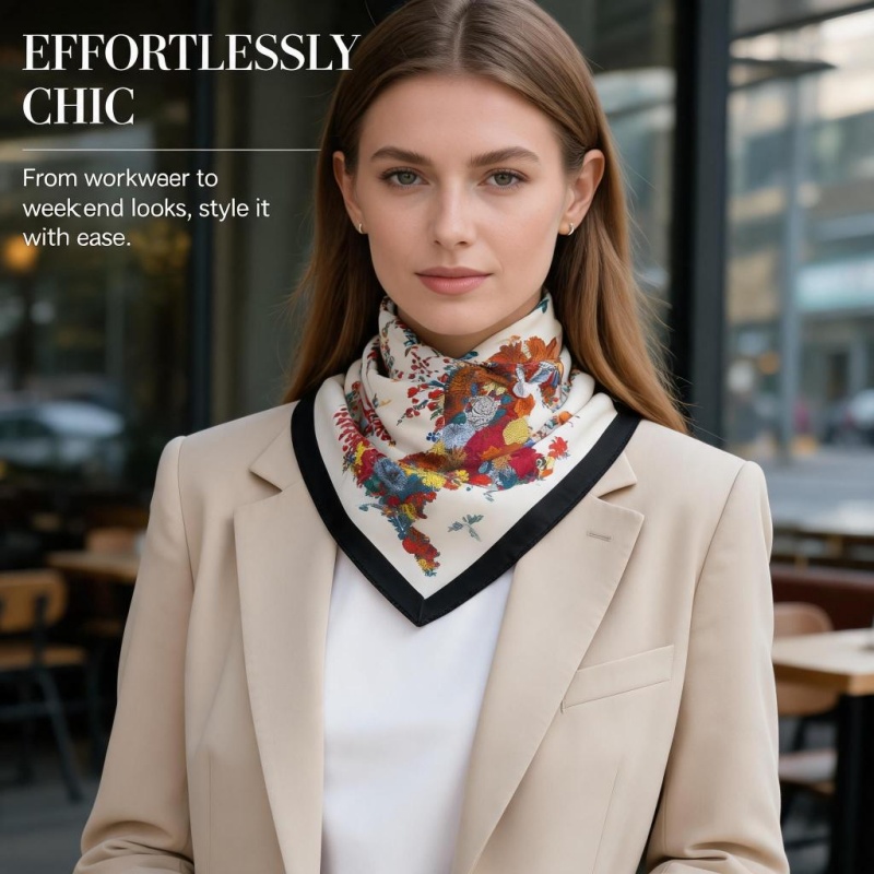 ผ้าพันคอไหมแท้ 100% ขนาด 65x65 - Women Bags For Office บทวิจารณ์และราคา