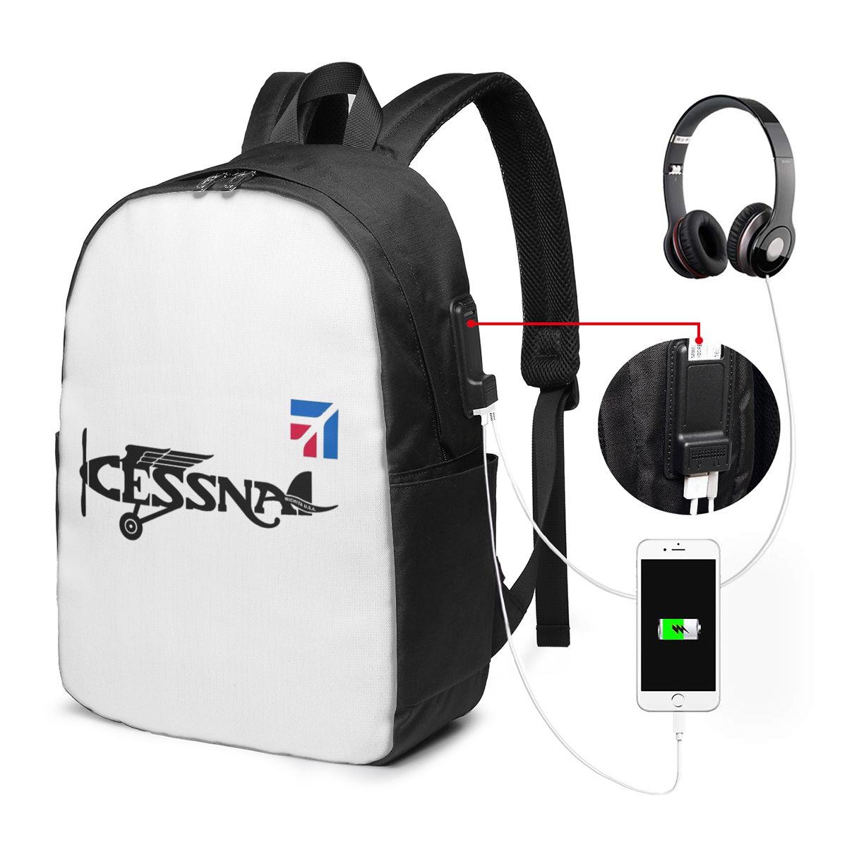 กระเป๋าเป้สะพายหลังโลโก้เซสนาก - Women Bags For Laptop บทวิจารณ์และราคา