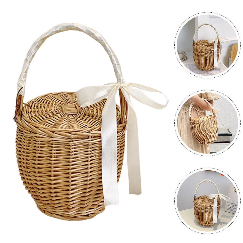 ตะกร้าปิกนิกแบบถักสไตล์ฝรั่งเศ - Basket Bag Wicker บทวิจารณ์และราคา