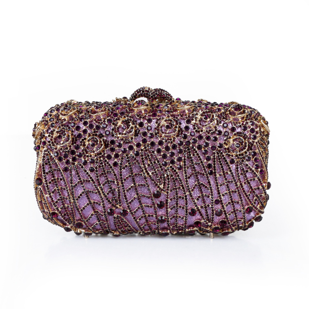 หินเต็มรูปแบบดอกไม้กล่องคลัทช์ - Women Bags Green บทวิจารณ์และราคา