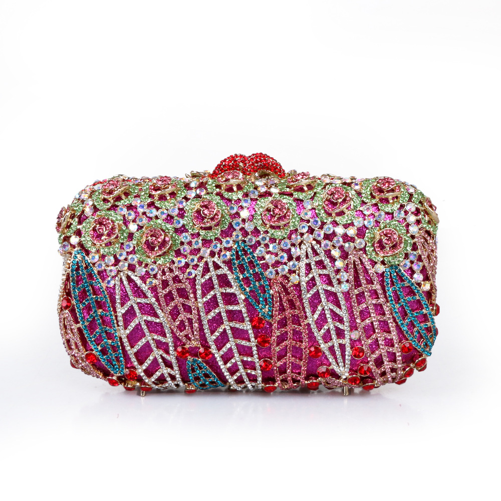 หินเต็มรูปแบบดอกไม้กล่องคลัทช์ - Women Bags Green บทวิจารณ์และราคา