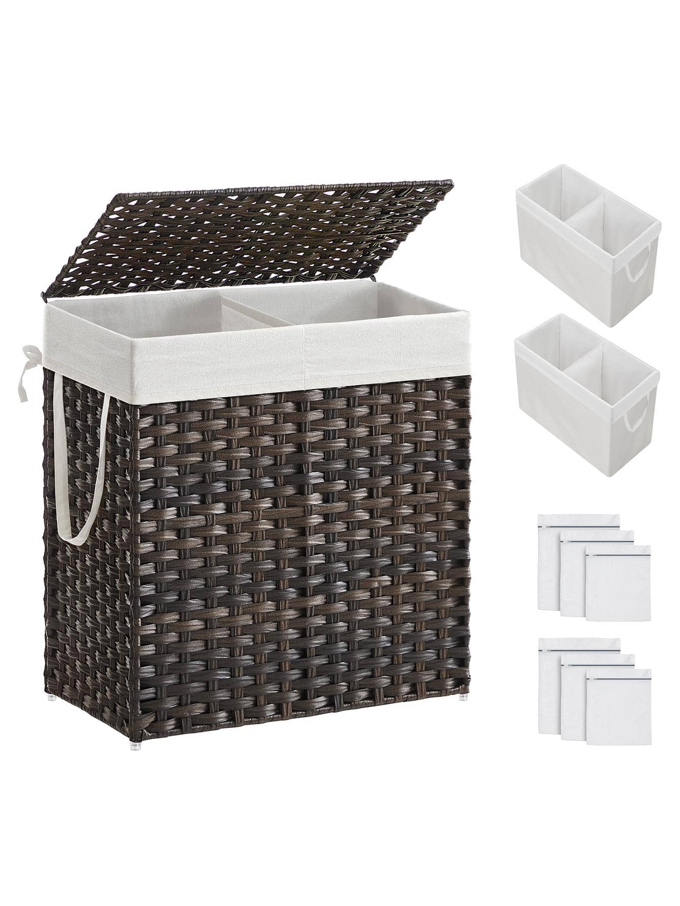 ตะกร้าผ้าคู่ขนาด 110 ลิตรพร้อม - Basket Bag Wicker บทวิจารณ์และราคา