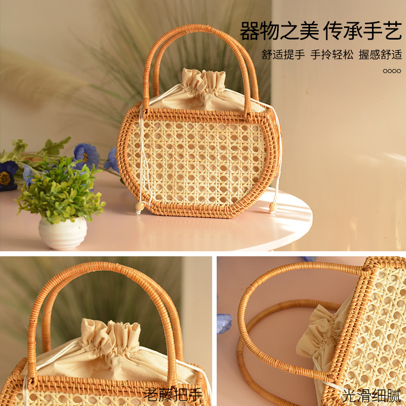 Casual Hollow ตะกร้าหวายกระเป๋ - Basket Bag Wicker บทวิจารณ์และราคา