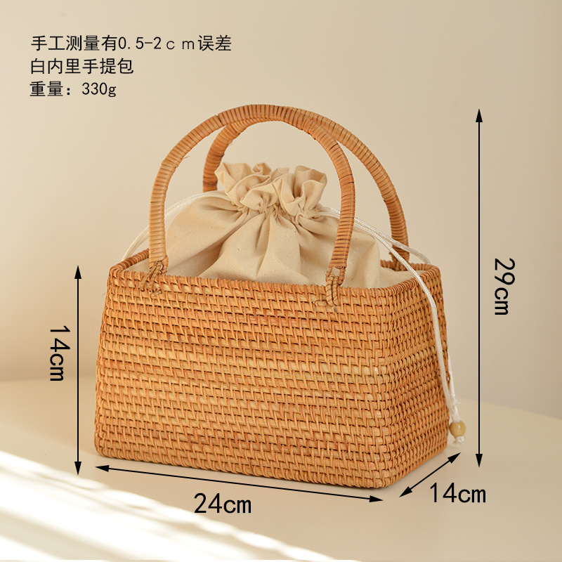Casual Hollow ตะกร้าหวายกระเป๋ - Basket Bag Wicker บทวิจารณ์และราคา