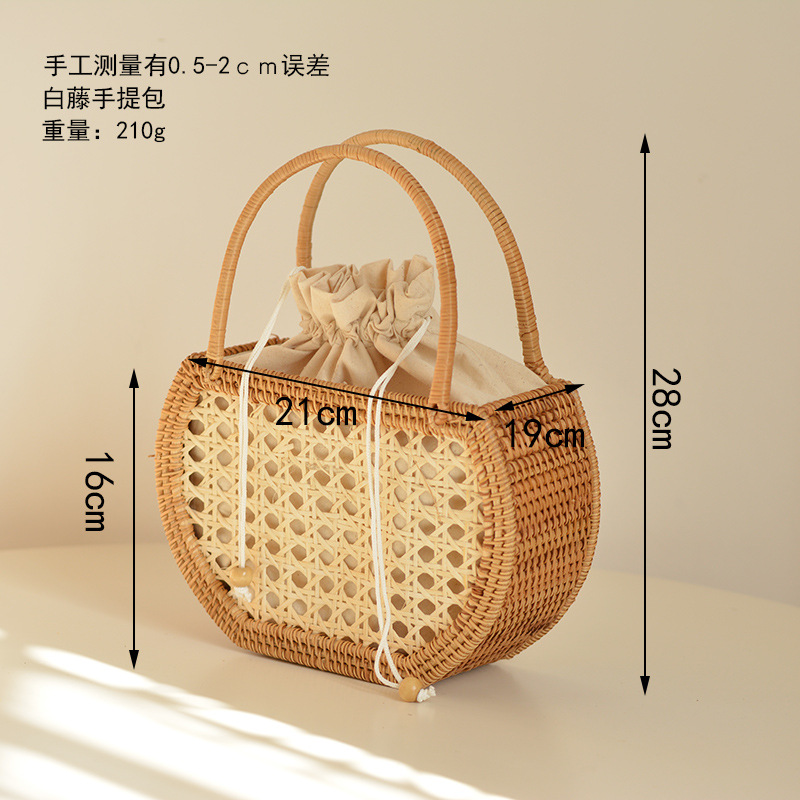 Casual Hollow ตะกร้าหวายกระเป๋ - Basket Bag Wicker บทวิจารณ์และราคา
