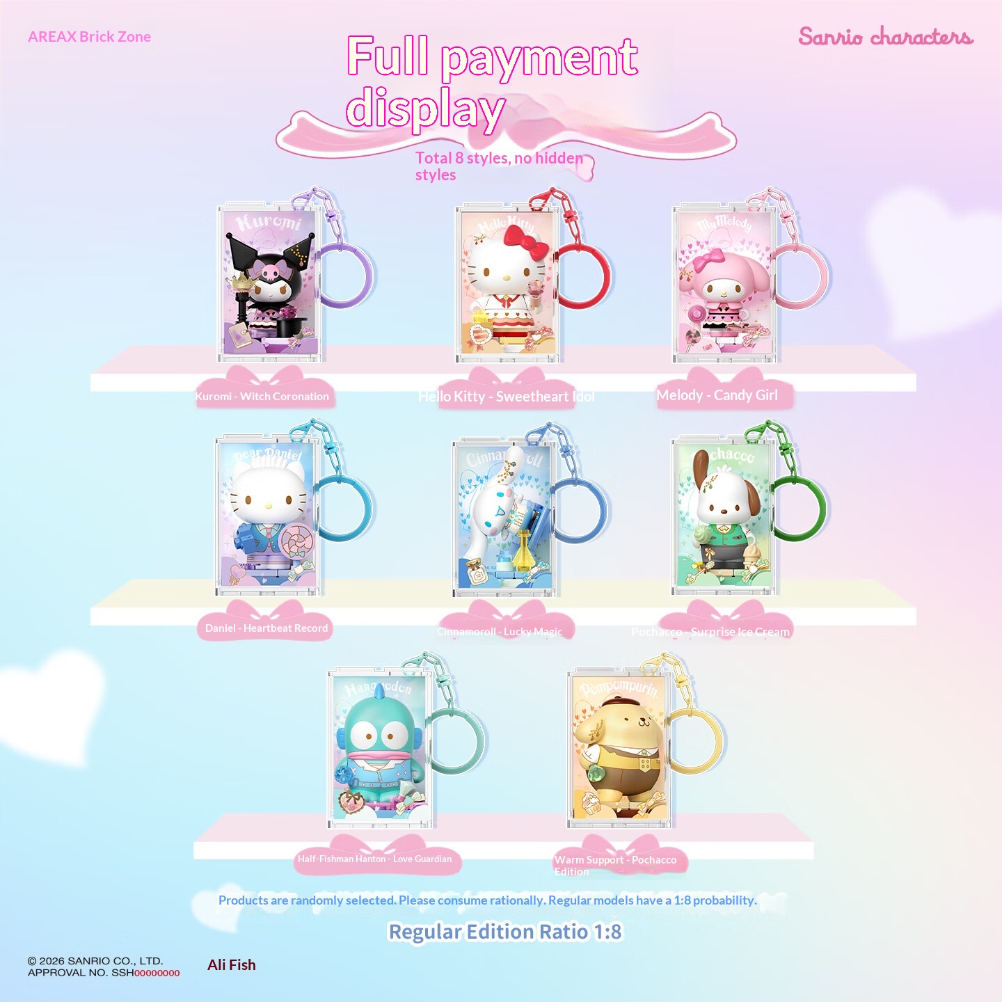 พวงกุญแจตัวการ์ตูนซานริโอแบบบล - Women X Bags บทวิจารณ์และราคา