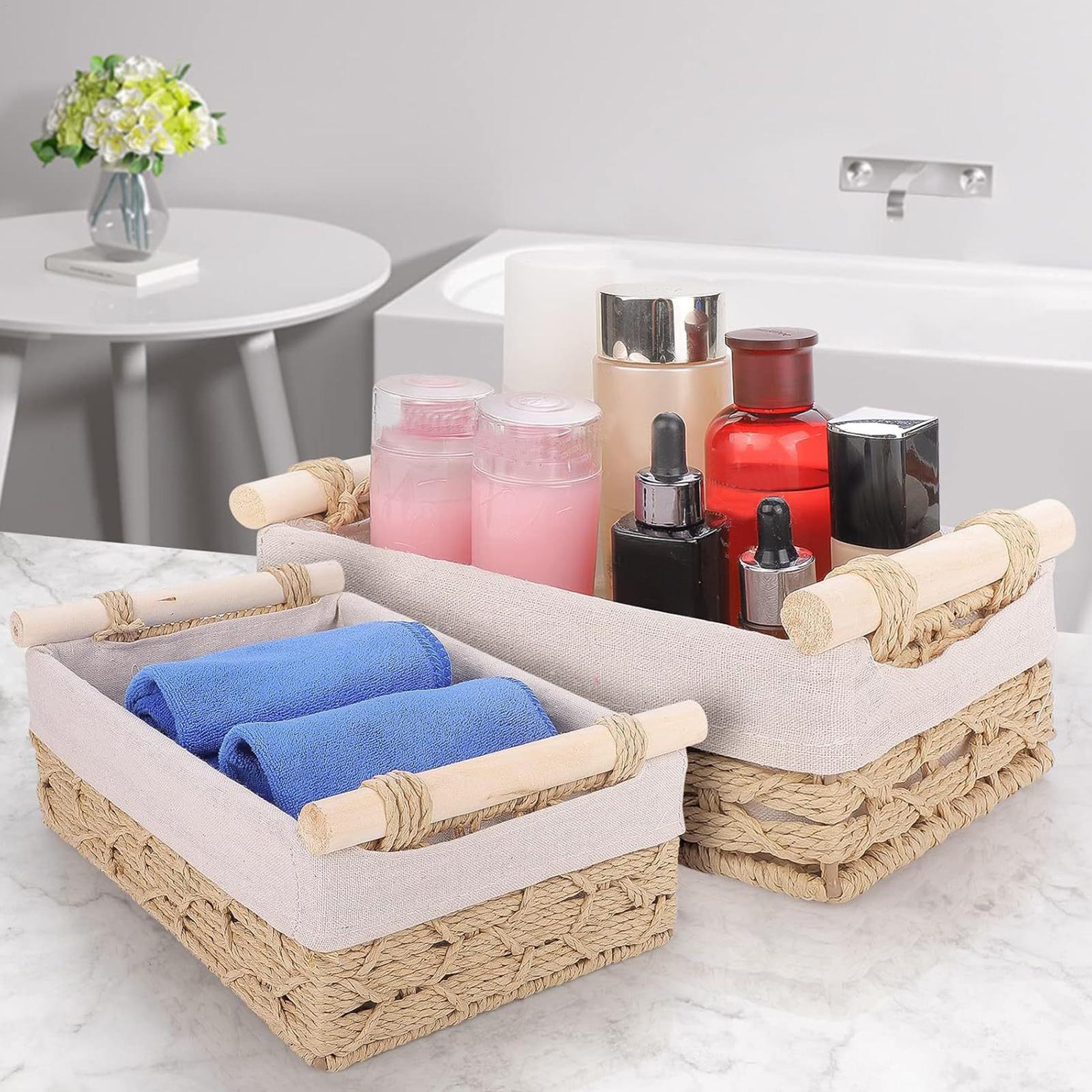 ตะกร้าเก็บของพร้อมหูจับและแผ่น - Basket Bag Wicker บทวิจารณ์และราคา