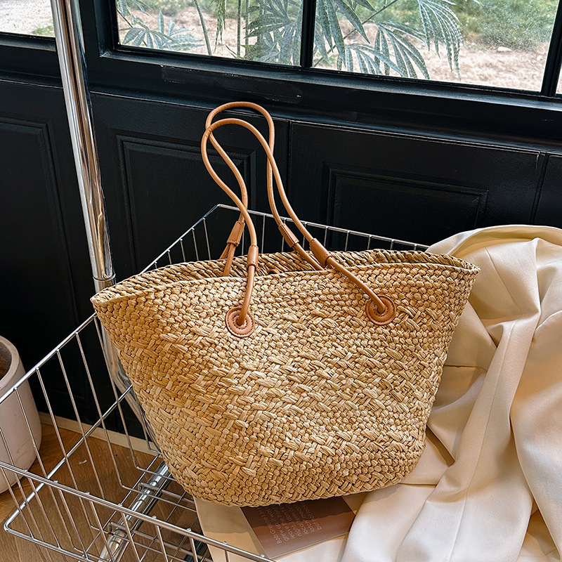 Casual หวายขนาดใหญ่ความจุ Tote - Basket Bag Wicker บทวิจารณ์และราคา