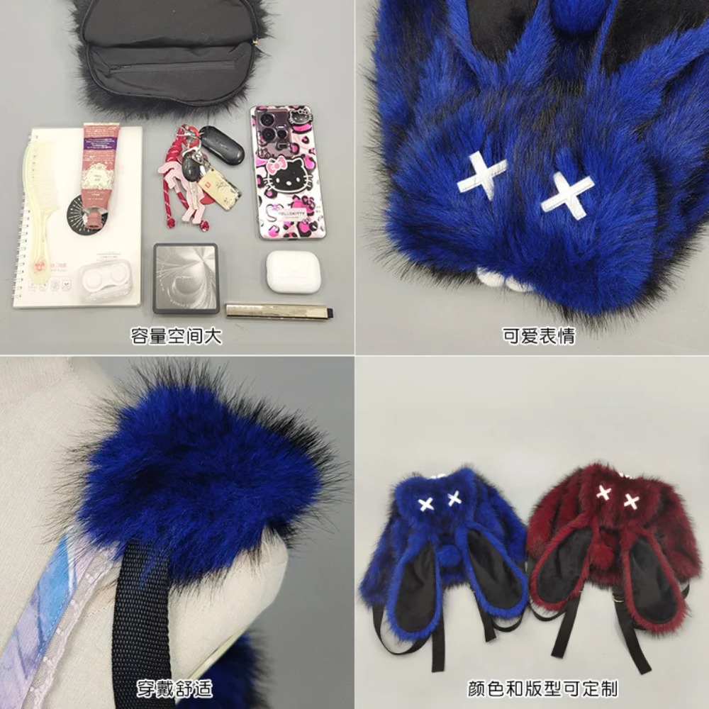 กระเป๋าเป้ขนนุ่มสไตล์ Y2K พังก - Women X Bags บทวิจารณ์และราคา