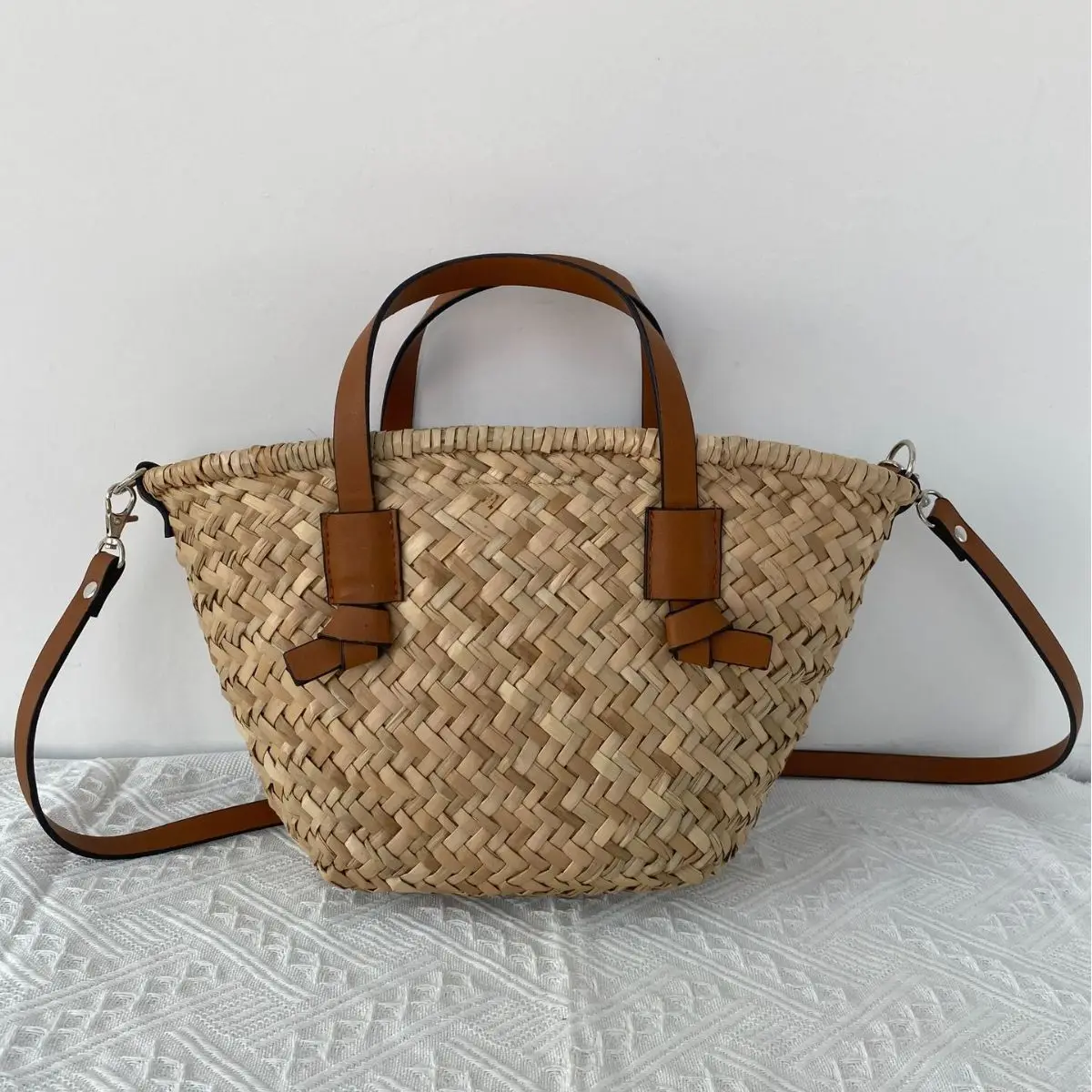 กระเป๋าสานสานสไตล์โบฮีเมียนสำห - Basket Bag Wicker บทวิจารณ์และราคา