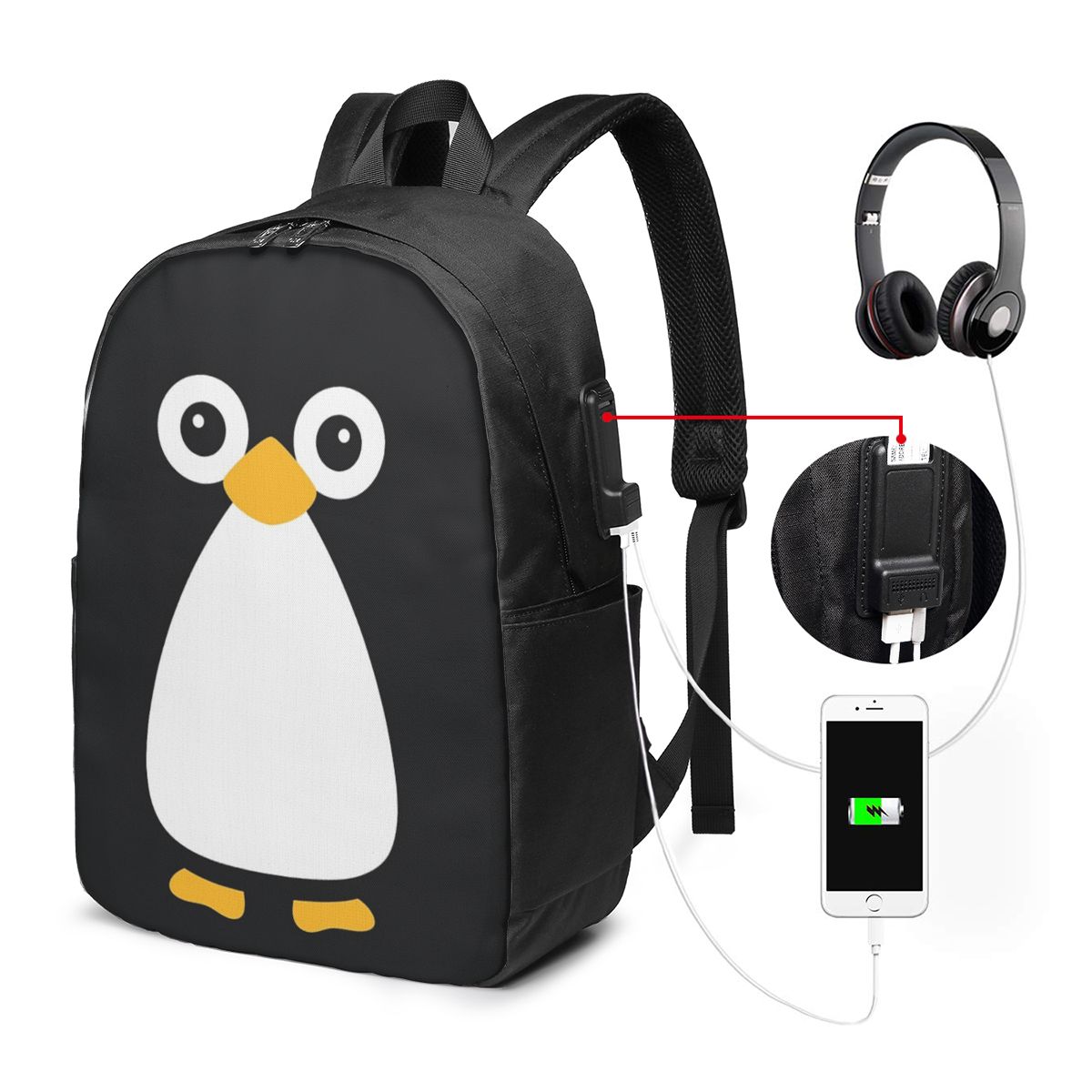 กระเป๋าเป้สะพายหลังลายเพนกวินน - Women Bags For Laptop บทวิจารณ์และราคา