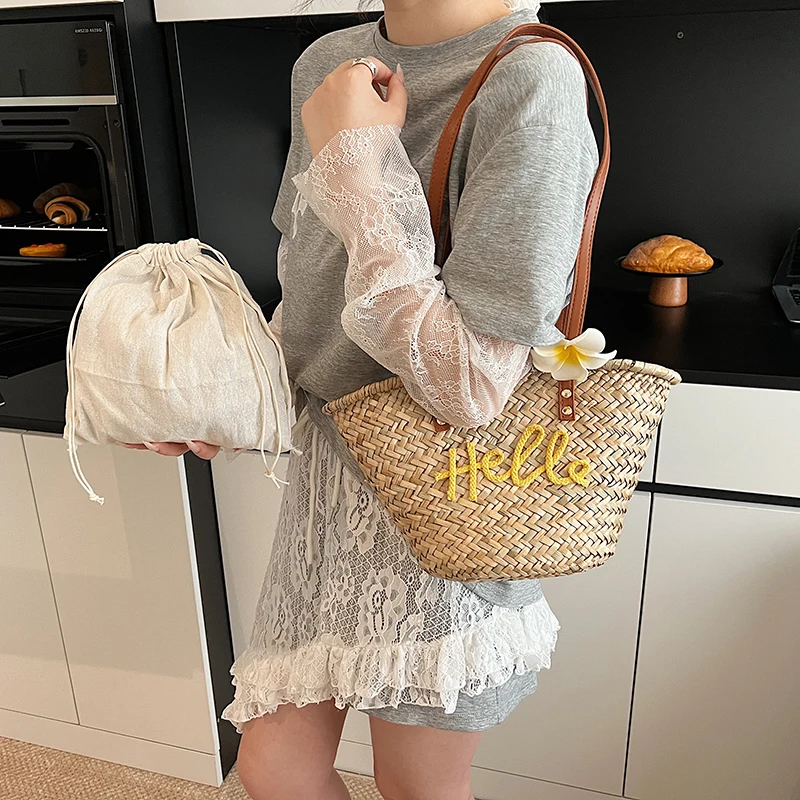 Casual หวายทอตะกร้ากระเป๋าหวาย - Basket Bag Wicker บทวิจารณ์และราคา